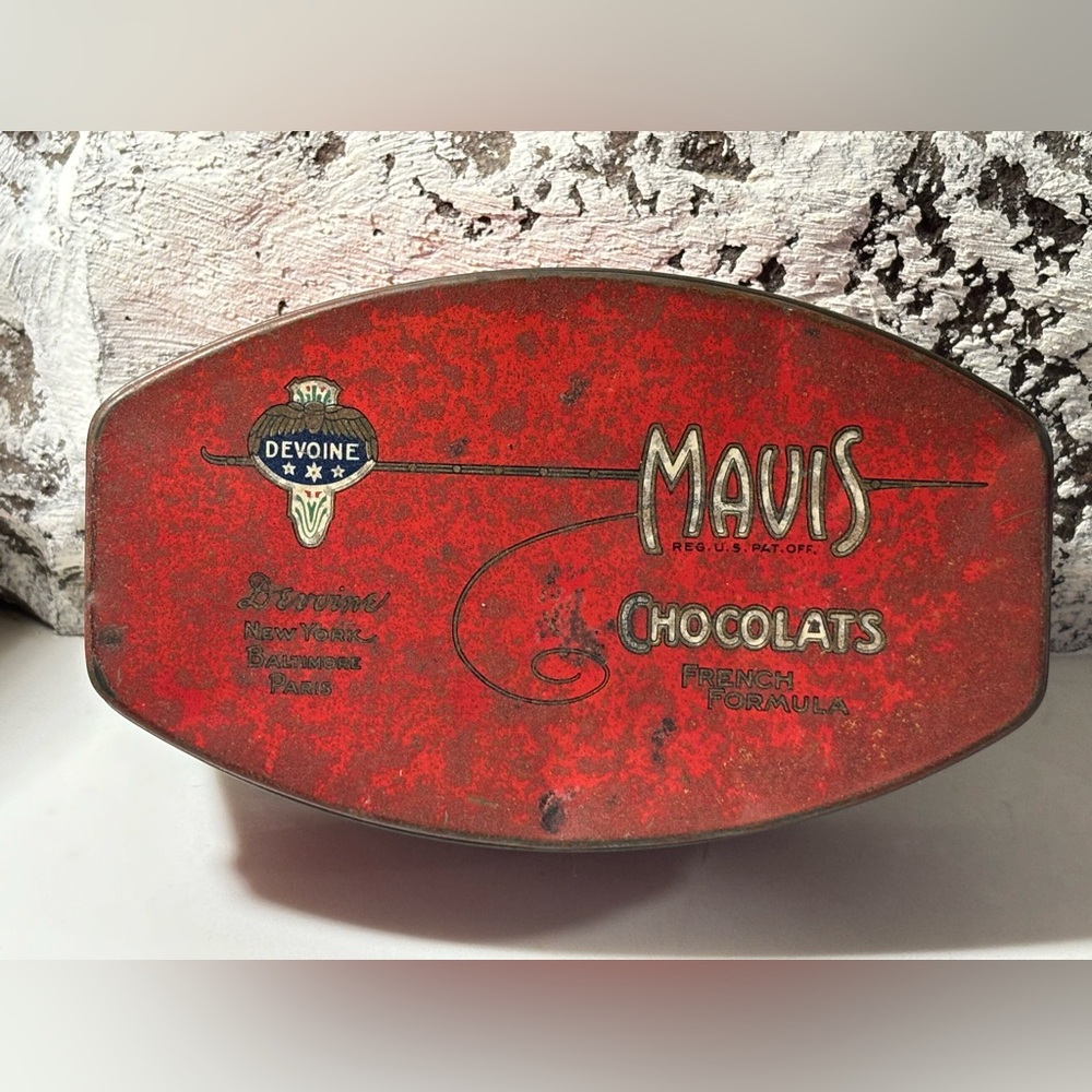 Antique 1920’s Devoine Mavis Chocolats Tin